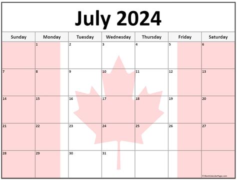 April May June July 2024 Calendar Canada Blank Calendar 2024