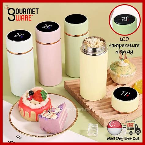 Sg Stock Mini Pocket Thermal Flask With Temperature Display Stainless Steel Vacuum Flask Hot