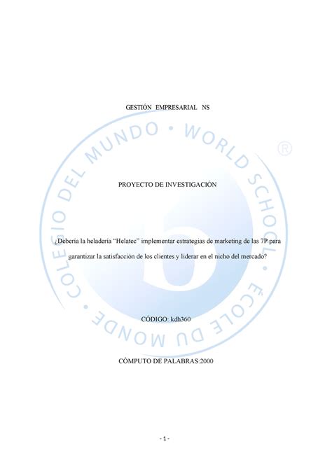 Paolo Guzmán 10123 GESTIÓN EMPRESARIAL NS PROYECTO DE INVESTIGACIÓN