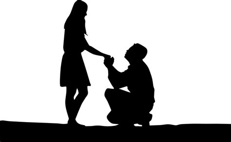 Marriage Proposal Silhouette Openclipart