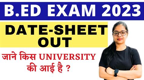 Bed Exam Datesheet B Ed St Nd Year Exam Date Mdu Crsu