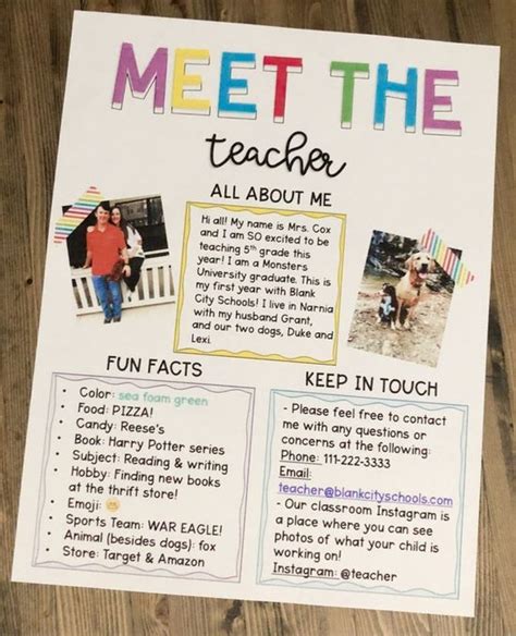 Teacher Bio Template Free Printable Templates