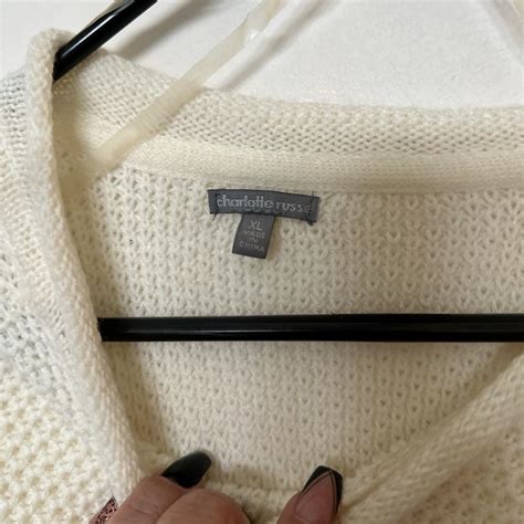 Charlotte Russe White Crop Sweater Worn 1 Time No Depop