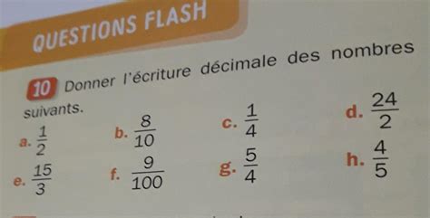 Donner l écriture décimale des nombres suivants Nosdevoirs fr