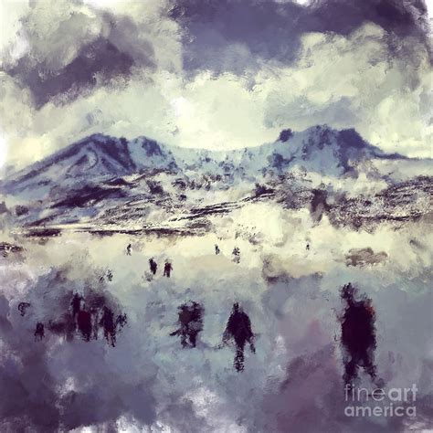 Oil Painting Snowy Mountains Digital Art by Trentemoller - Fine Art America