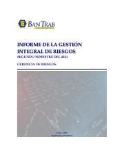 12 INFORME DE GESTION DE RIESGOS SEGUNDO SEMESTRE 2021 Pdf INFORME