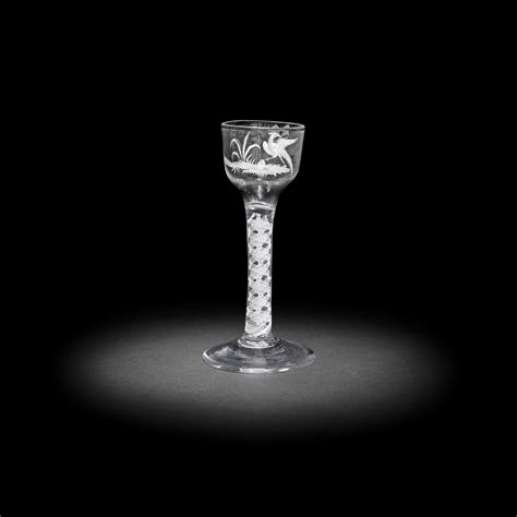 Bonhams A Fine Beilby Enamelled Opaque Twist Wine Glass Circa 1765 70