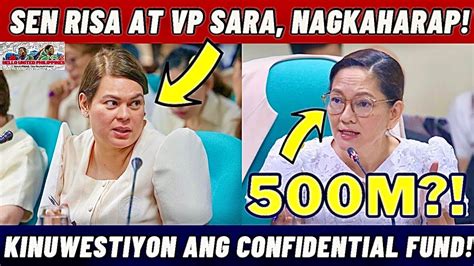 Confidential Funds Ni VP Sara Matinding Kinuwestiyon Ni Sen Risa