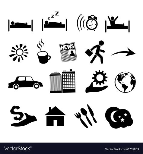 Isolated Concept Of Human Life Icons Royalty Free Vector