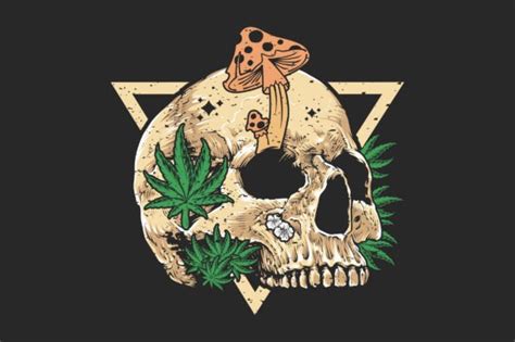 Weed Skull Mushroom SVG Sublimation Graphic By Tentshirtstore