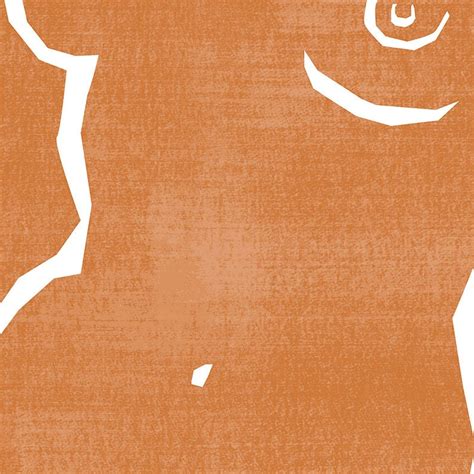 Burnt Orange Nude Female Mid Century Modern Art Print Etsy