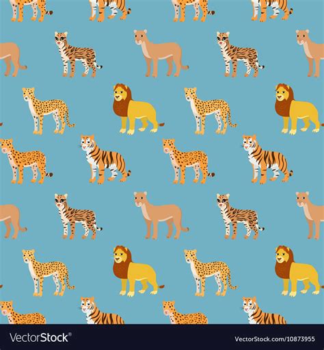 Seamless Pattern With Cartoon Animals Royalty Free Vector