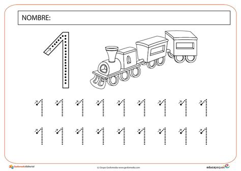 4 Fichas De Grafomotricidad Del Número Uno Grafomotricidad Números Preescolar Fichas