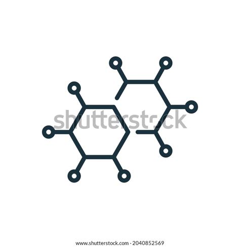 Structure Network Molecular Line Icon Atom Stock Vector Royalty Free