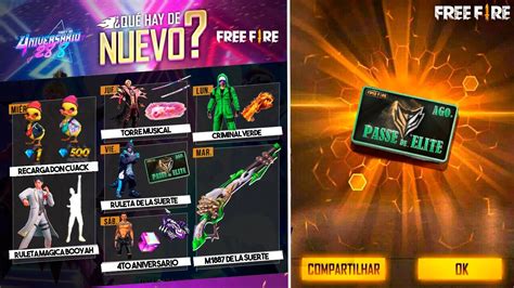 Ya Sali Nueva Agenda Semanal De Free Fire Pase Elite En Descuento