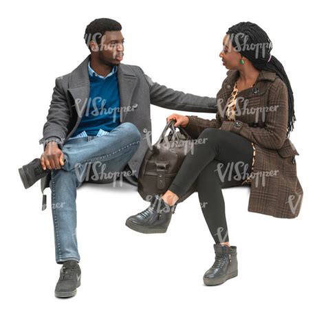 Cut Out Man And Woman Sitting And Talking Vishopper