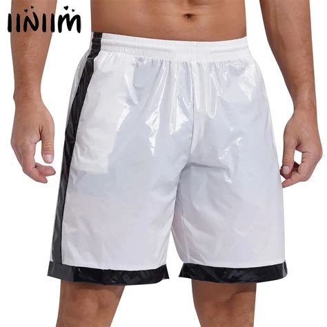 Bade Bekleidung Herren Wet Look Bad Boxershorts Kordel Zug Elastische