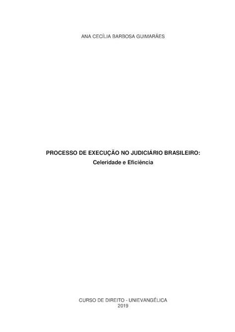 Pdf Processo De Execu O No Judici Rio Brasileiro Repositorio Aee