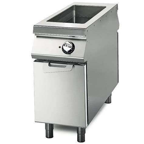 Bain marie électrique professionnel sur coffre avec portes et 1 bac gn