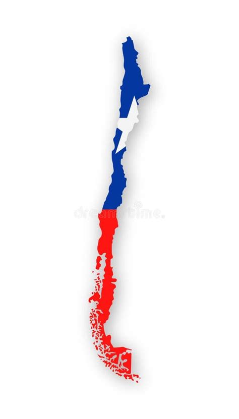 Icono Del Vector Del Contorno Del País De La Bandera De Chile Stock De