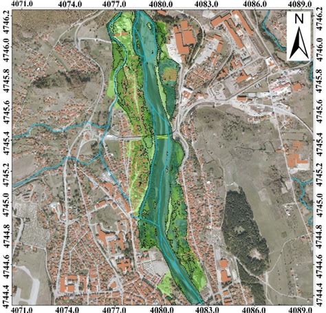 Flood hazard map with inundation depths for HQ500 -example of river Lim ...