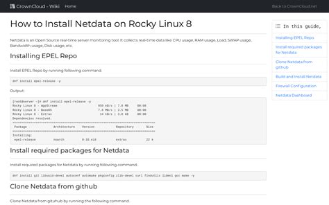 Crowncloud Wiki How To Install Netdata On Rockylinux