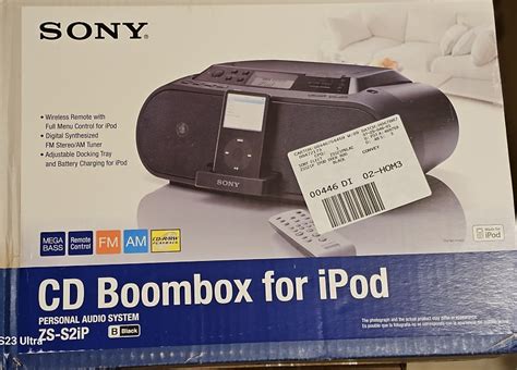 Sony Zs S2ip Cd Boombox For Ipod In Original Packaging Reverb