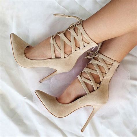 Lace Up Pointed Toe Heels Spring Summer 2016 Trending Shoes Heels