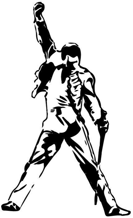 Black And White Silhouette Frrddie Mercury Wall Stickers Freddy