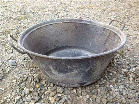 Ancienne Petite Gamelle En M Tal Galva Zinc Vintage Pot De Fleur