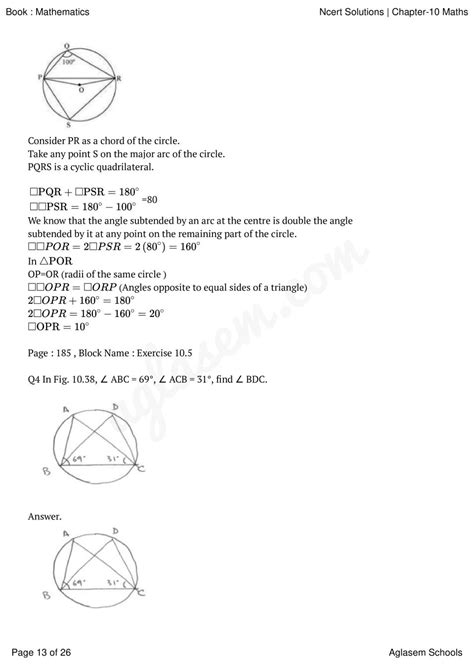 Ncert Solutions For Class 9 Maths Chapter 9 Circles Question Answer Pdf Aglasem