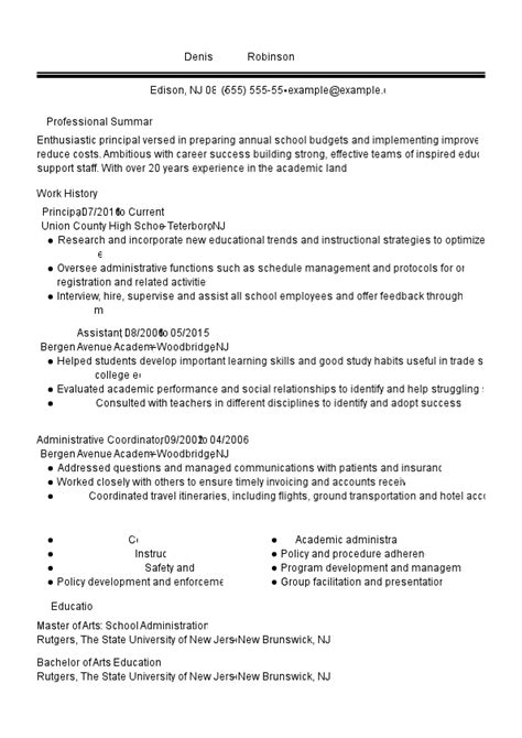 Professional Education Resume Examples