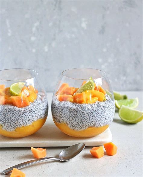 Papaya Mango Chia Puddings Recipe The Feedfeed