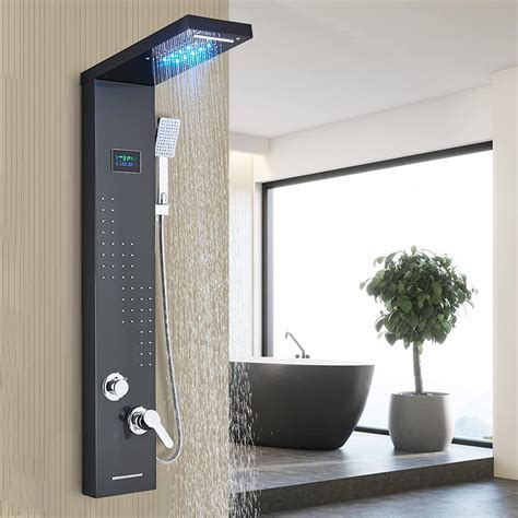 Buy Zovajonia Led Shower Panel Tower System Black Shower Tower With 6