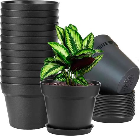 Amazon Wousiwer Pack Inch Plastic Planters Plastic Indoor