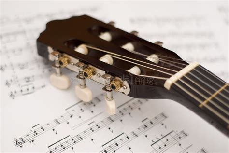 Guitar and music notes stock image. Image of classical - 4833425