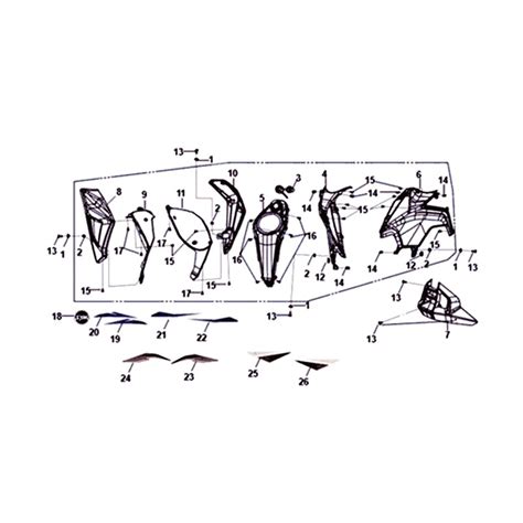 RH FUEL TANK COVER BK 007U PIECES ORIGINE SYM