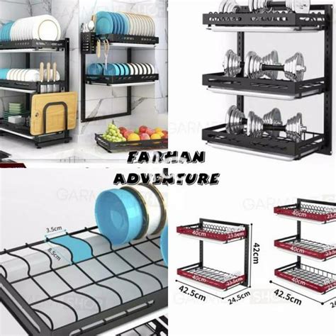 Jual Rak Piring Rak Dapur Stainless Anti Karat Premium Susun