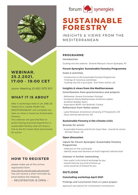 Sustainable Forestry: Insights & views from the Mediterranean - MedForest