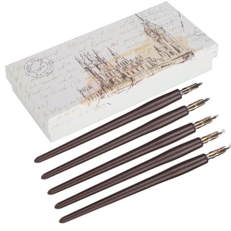 Zerone Dip Pen Stylo Dip Avec Manche En Bois Home Office Art Peinture