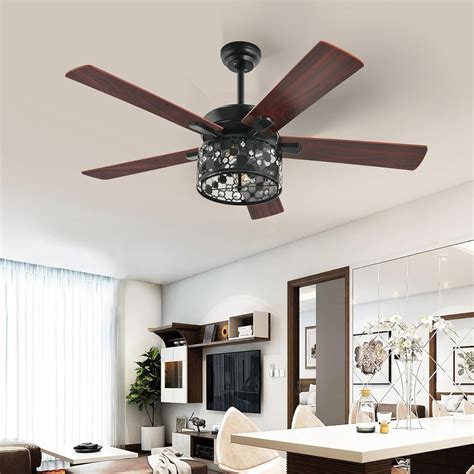 YITAHOME Modern Chandelier Ceiling Fans With Light And Wall Switch