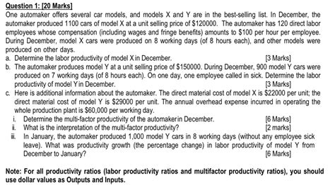 Solved Question 1 [20 Marks] One Automaker Offers Several