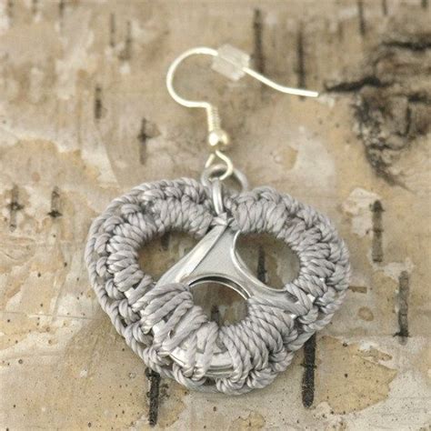 Scheda Pop Grigio Cuore Orecchini Coppia Cuore Di Tabsolute Pop Tabs Crochet Heart Earring