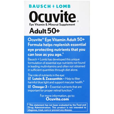 Bausch Lomb Ocuvite® Adult 50 Eye Vitamin And Mineral Supplement Soft Gels 108 Ct Box