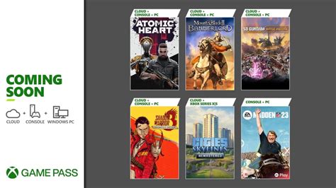 Xbox Game Pass Madden Nfl 23 Atomic Heart Mount And Blade Ii