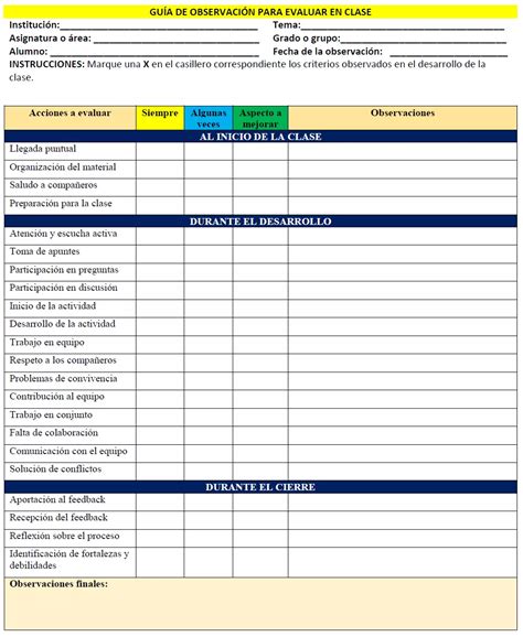 Instrumentos De Observaci N En El Aula Tu Maestros