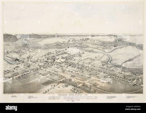 Old map-New Braunfels-1881 Stock Photo - Alamy