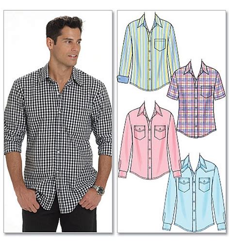 McCalls 6044 Mens Shirt Pattern Shirt Sewing Pattern Mens Sewing