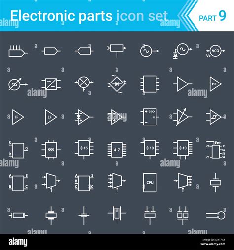 Eléctricos Y Electrónicos De Iconos Símbolos Del Diagrama Eléctrico Circuitería Bloques