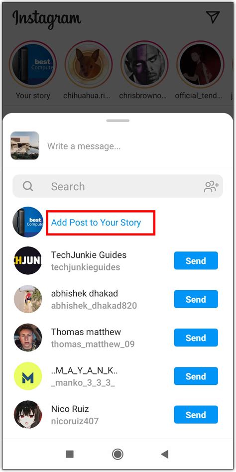how to put a post on your instagram story